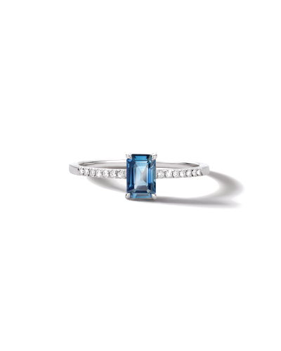 SLAETS Jewellery Mini Ring Steel Blue Sapphire and Diamonds, 18Kt Gold *VERKOCHT* (watches)